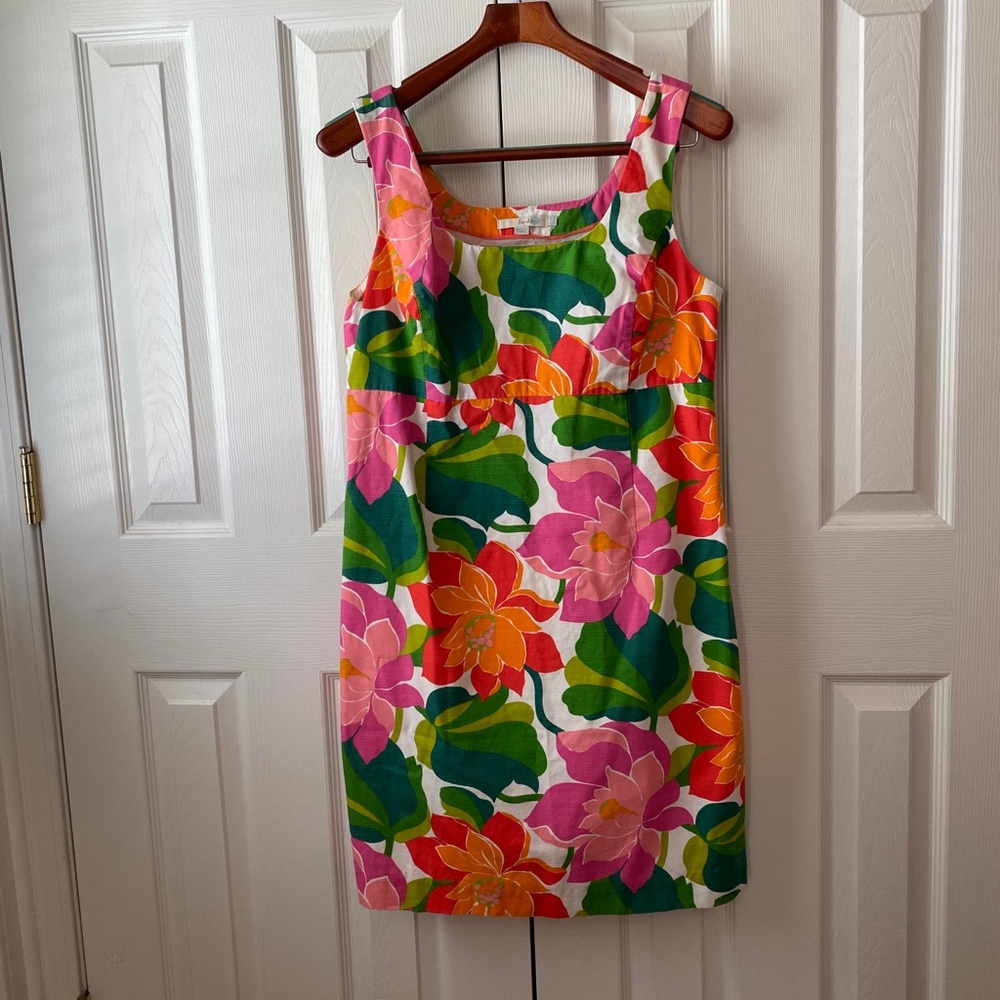 Boden Floral Midi Dress - Pink, Orange, Green